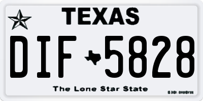 TX license plate DIF5828