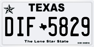 TX license plate DIF5829