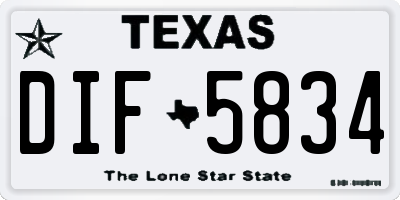 TX license plate DIF5834