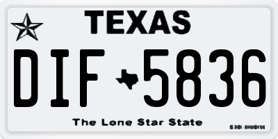 TX license plate DIF5836