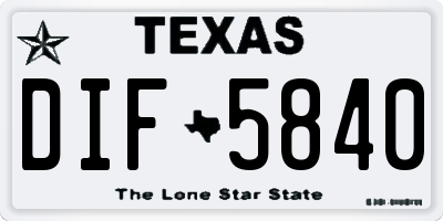 TX license plate DIF5840