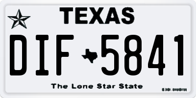 TX license plate DIF5841
