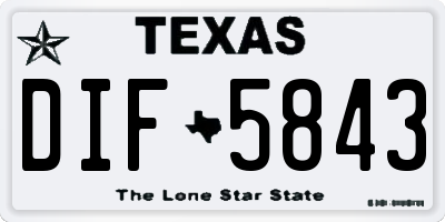 TX license plate DIF5843