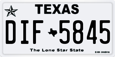 TX license plate DIF5845
