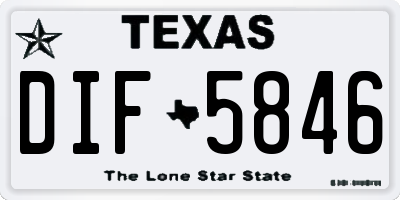 TX license plate DIF5846