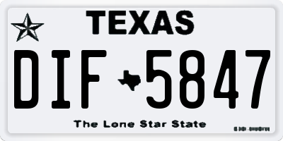 TX license plate DIF5847