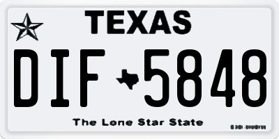 TX license plate DIF5848