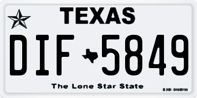 TX license plate DIF5849