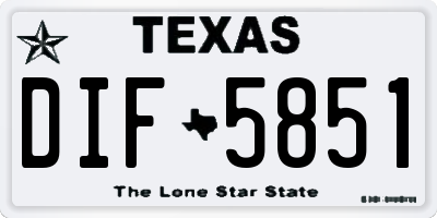 TX license plate DIF5851