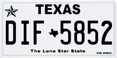 TX license plate DIF5852