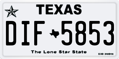 TX license plate DIF5853