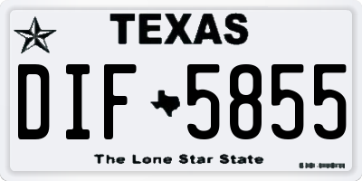 TX license plate DIF5855