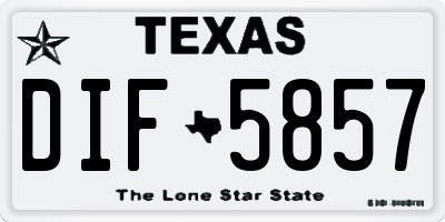 TX license plate DIF5857