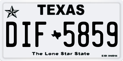 TX license plate DIF5859