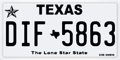 TX license plate DIF5863