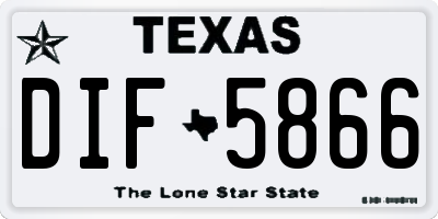 TX license plate DIF5866