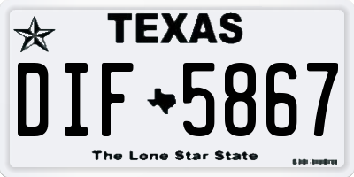 TX license plate DIF5867