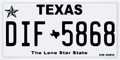 TX license plate DIF5868