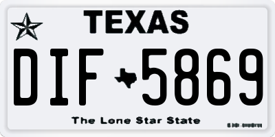TX license plate DIF5869