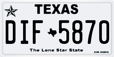 TX license plate DIF5870