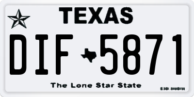 TX license plate DIF5871