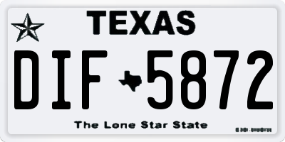 TX license plate DIF5872