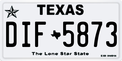 TX license plate DIF5873