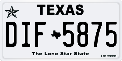 TX license plate DIF5875