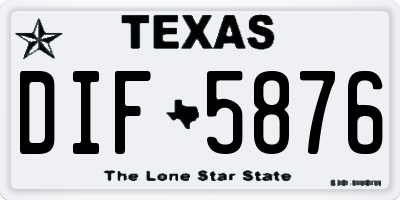 TX license plate DIF5876
