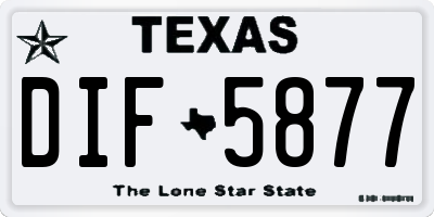TX license plate DIF5877