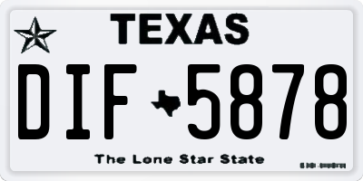TX license plate DIF5878
