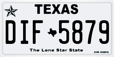 TX license plate DIF5879