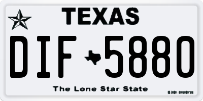 TX license plate DIF5880