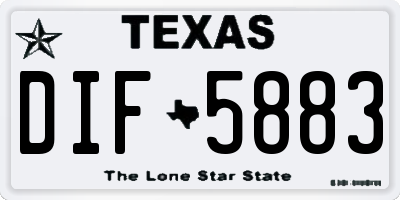 TX license plate DIF5883