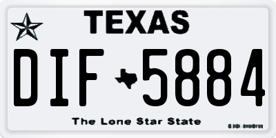 TX license plate DIF5884