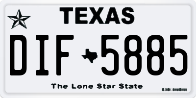 TX license plate DIF5885