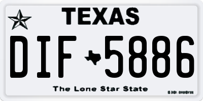 TX license plate DIF5886