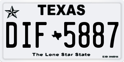 TX license plate DIF5887