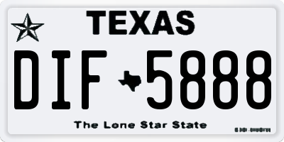 TX license plate DIF5888