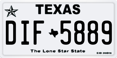 TX license plate DIF5889