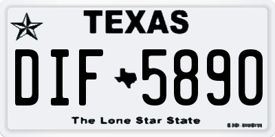 TX license plate DIF5890