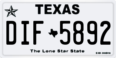TX license plate DIF5892