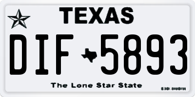 TX license plate DIF5893
