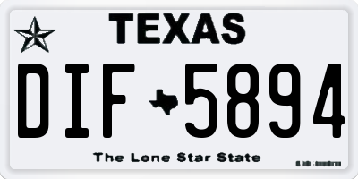 TX license plate DIF5894