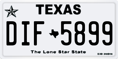 TX license plate DIF5899