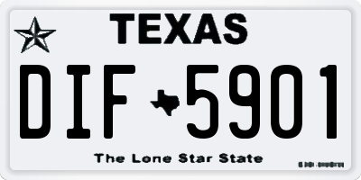 TX license plate DIF5901
