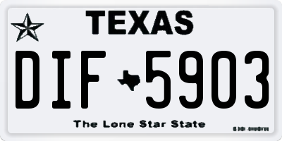 TX license plate DIF5903