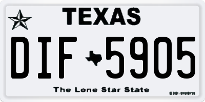 TX license plate DIF5905