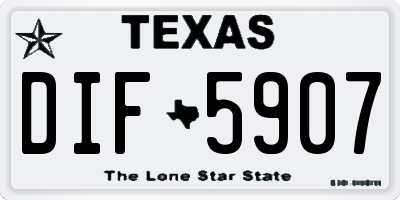 TX license plate DIF5907