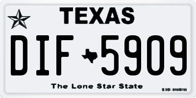 TX license plate DIF5909
